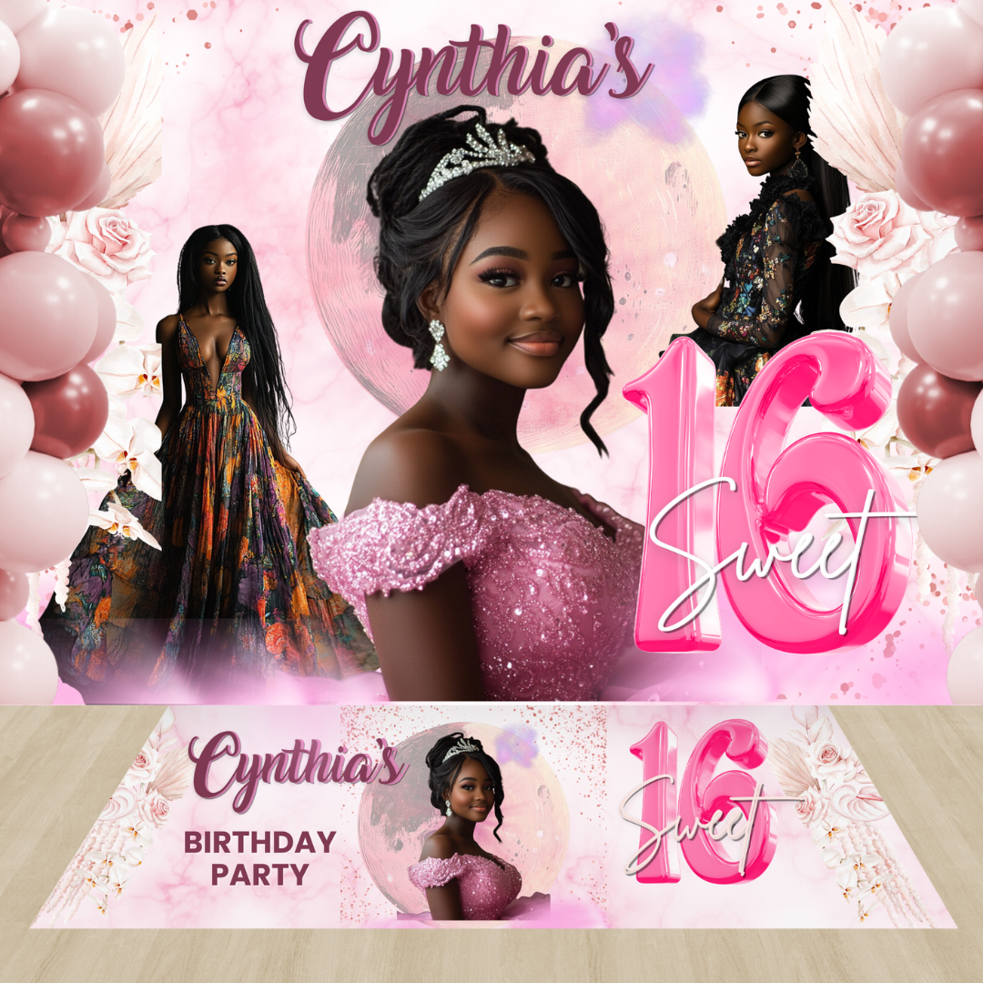 Custom Sweet Sixteen Birthday backdrop (Copy)