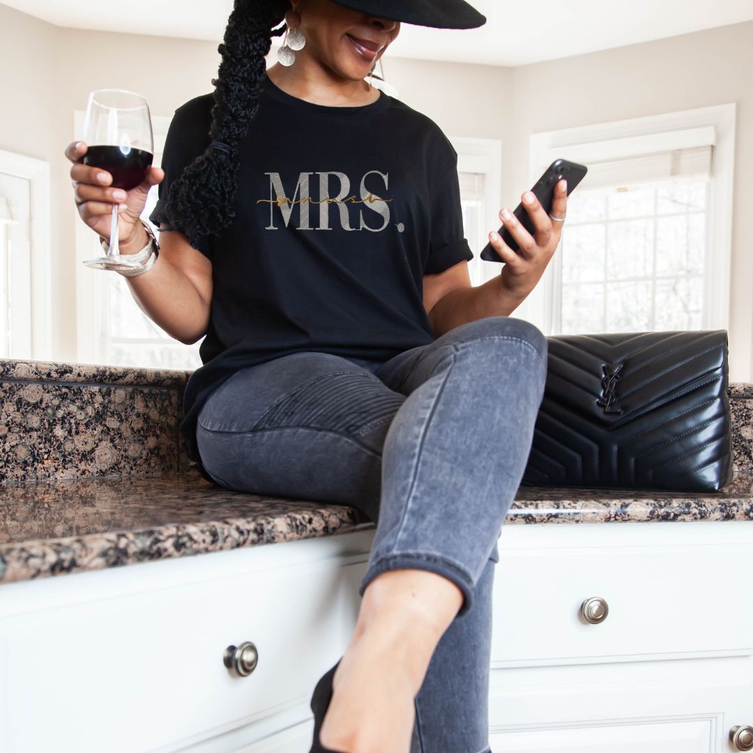 Couples|Mrs Name Shirt|Wedding Gifts|embroidered shirt| gift| christian appare