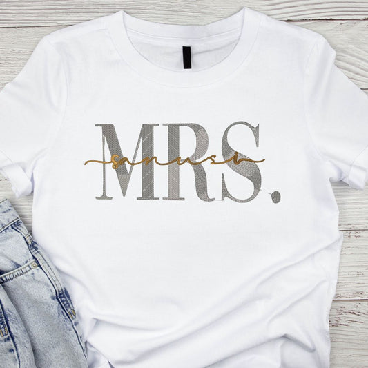 Couples|Mrs Name Shirt|Wedding Gifts|embroidered shirt| gift| christian appare