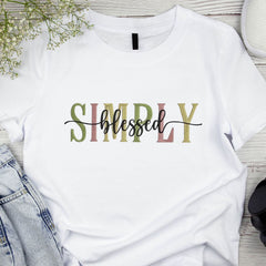 Simply Blessed Embroidered T-Shirt