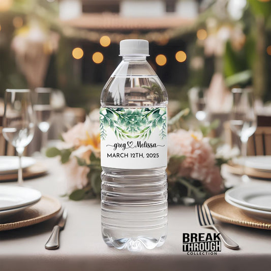 Wedding Party Name Initial Bottle Water Label