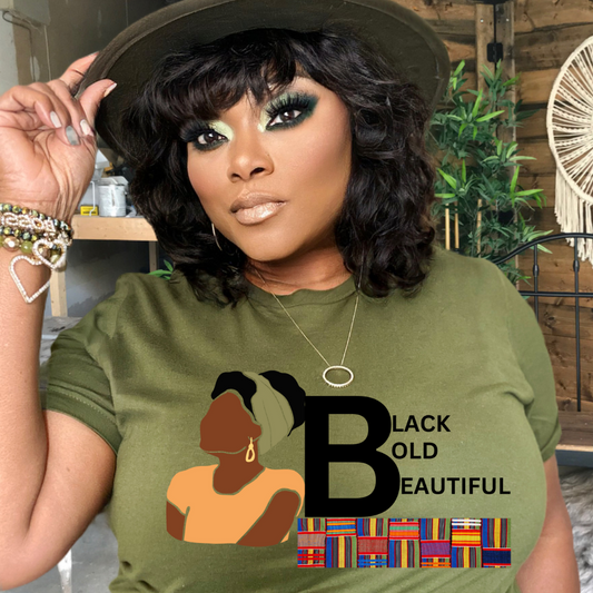 The "Women's History Month Black Bold Beautiful" t-shirt is a garment that celebrates the beauty and strength of black women. The design features the phrase "Black Bold Beautiful" written in bold letters, which highlights the power and resilience of black women throughout history.